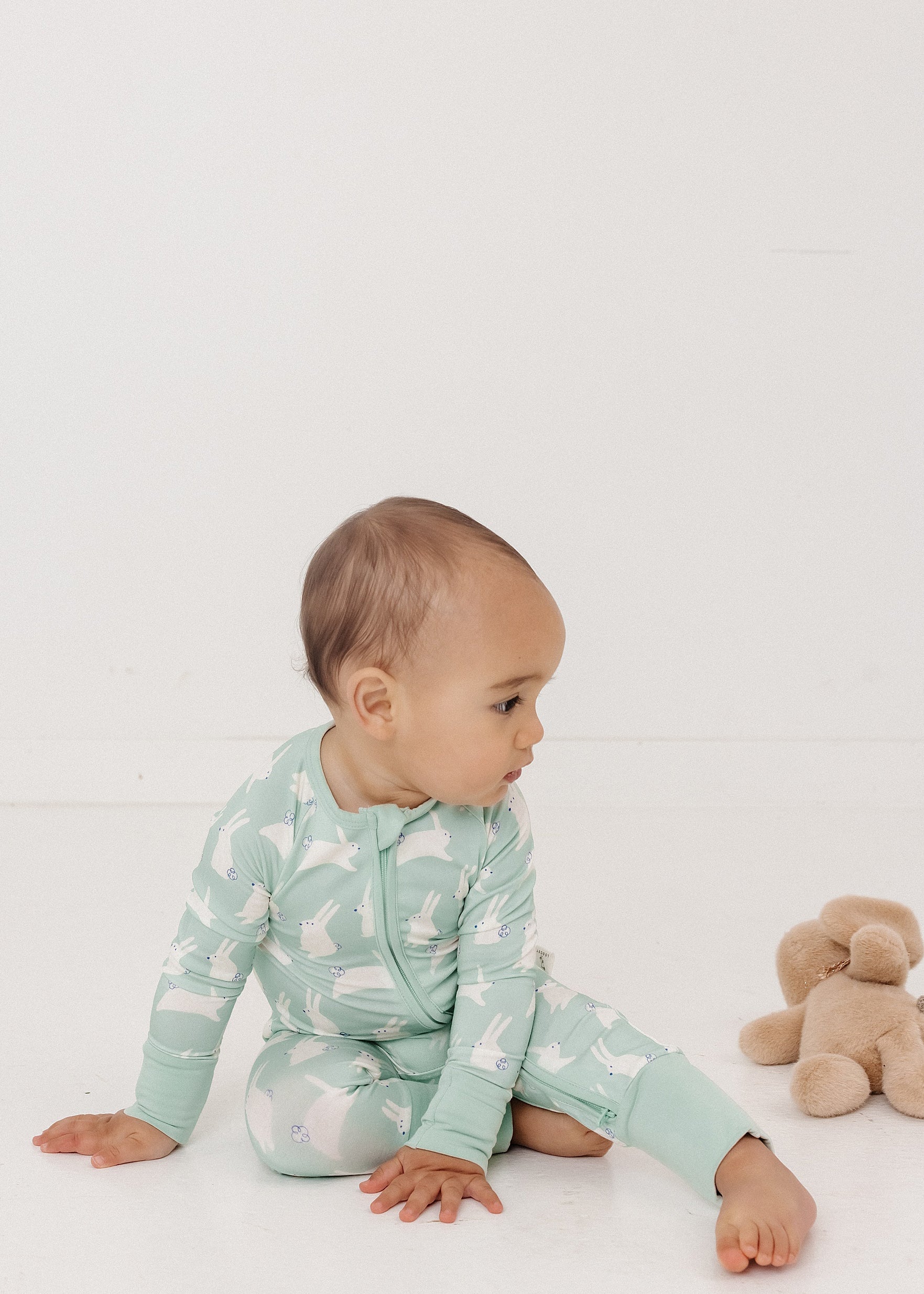 Mint Bunny Footie Pajama by Loocsy