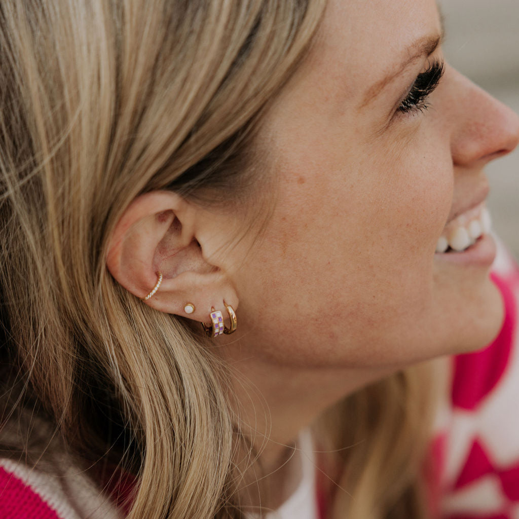 Purple & White Checkered Hoops *limited Edition*