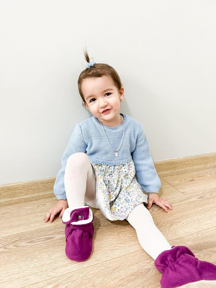 Organic Baby Booties, Newborn Booties Basic, Purple