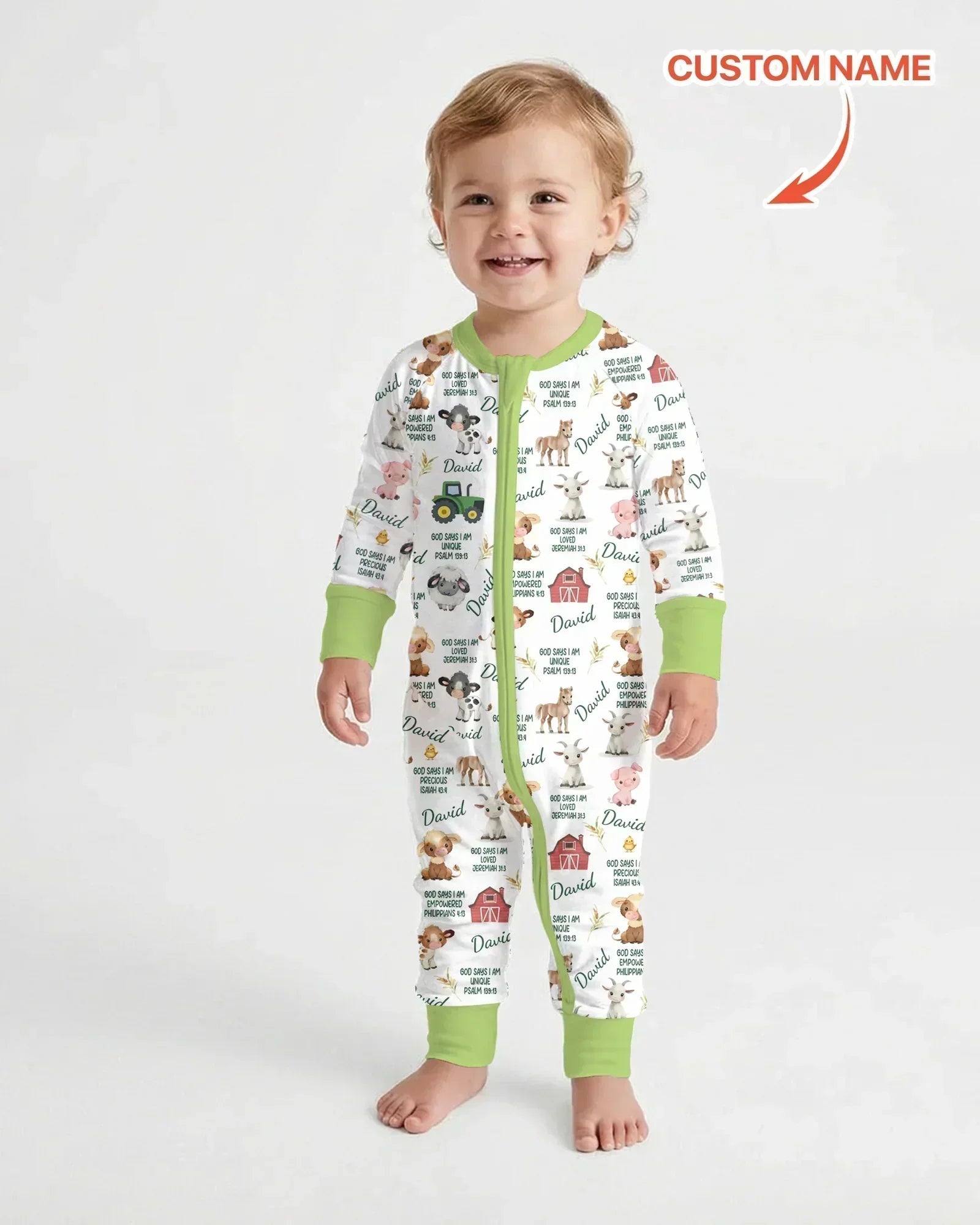 Custom Name God Says I Am Farm Animals Bamboo Convertible Zippy