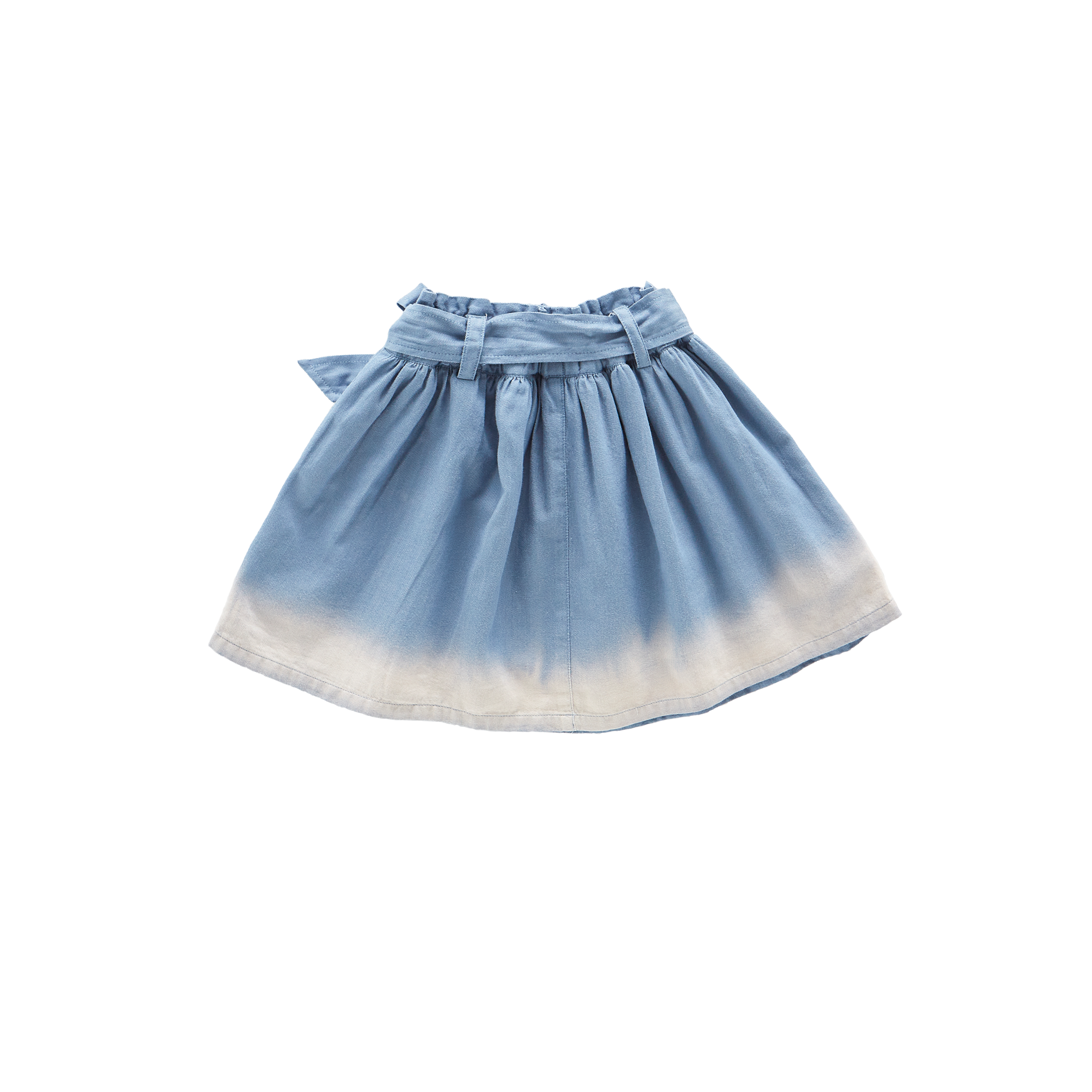 Denim Skirt With Belt | Light Blue