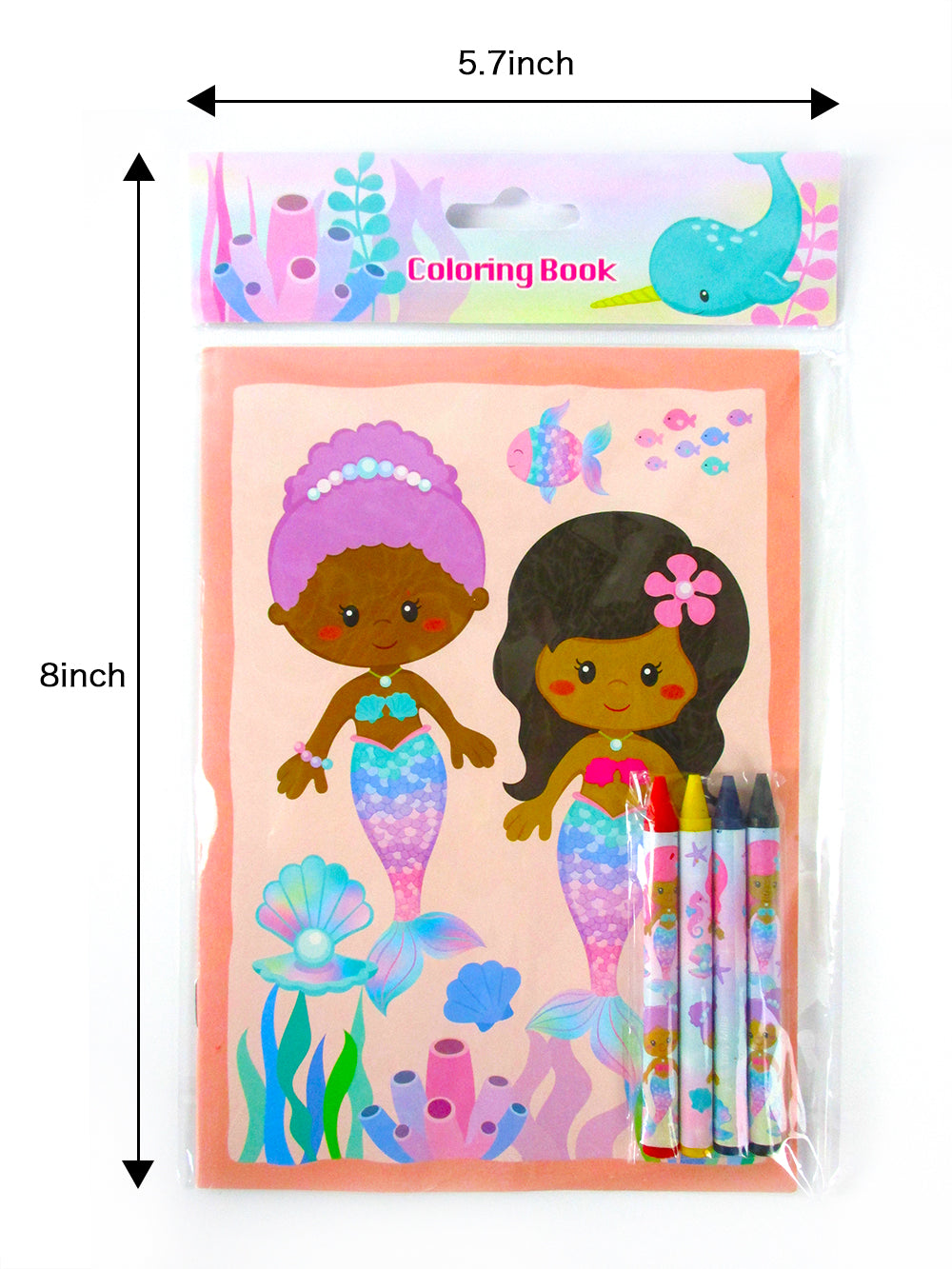Rainbow Mermaid Coloring Books - Set Of 6 Or 12