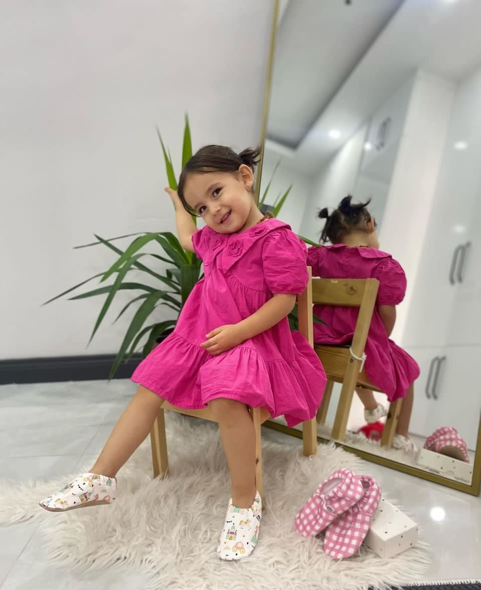 Ella Bonna Non-slip Sole Princess Patterned Baby Booties, Home Boot Slippers Nursery Shoes