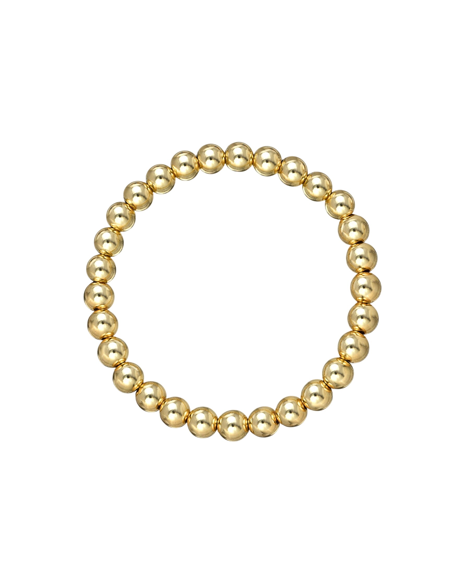 6mm Gold Bead Bracelet