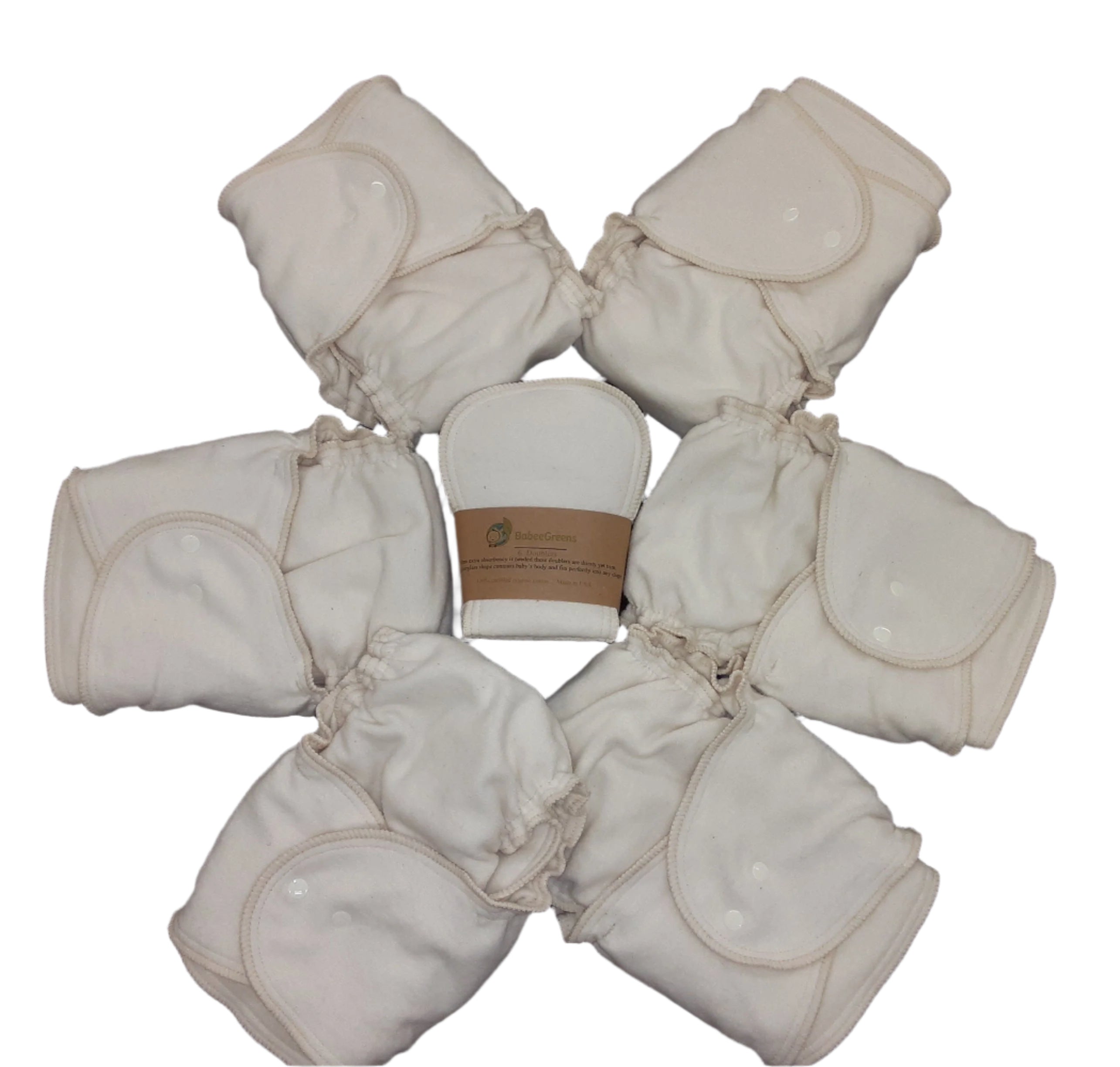Hemp/cotton Diaper Bundle (pack Of 6) With Doublers Liners