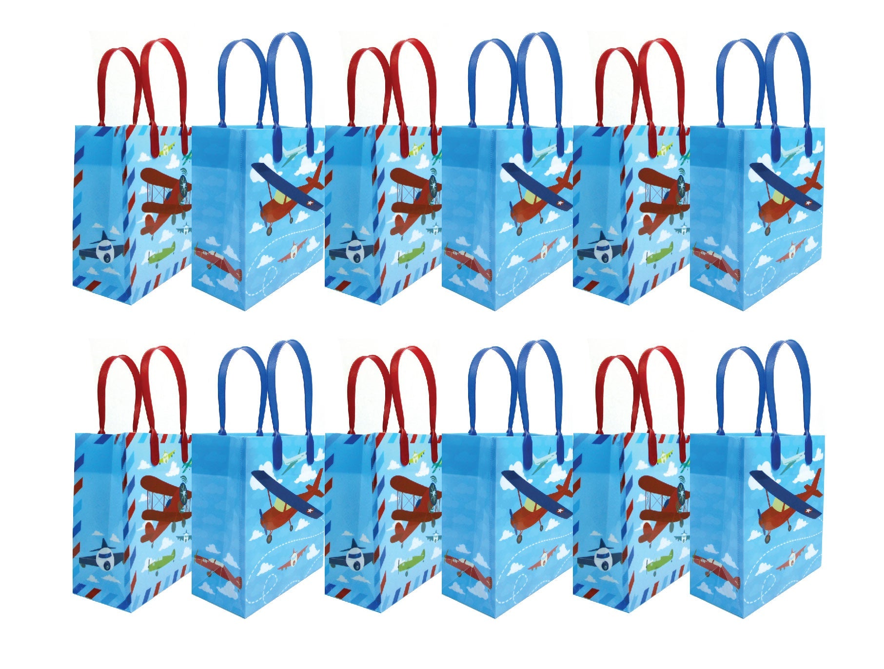Airplane Party Favor Bags Treat Bags - Set Of 6 Or 12