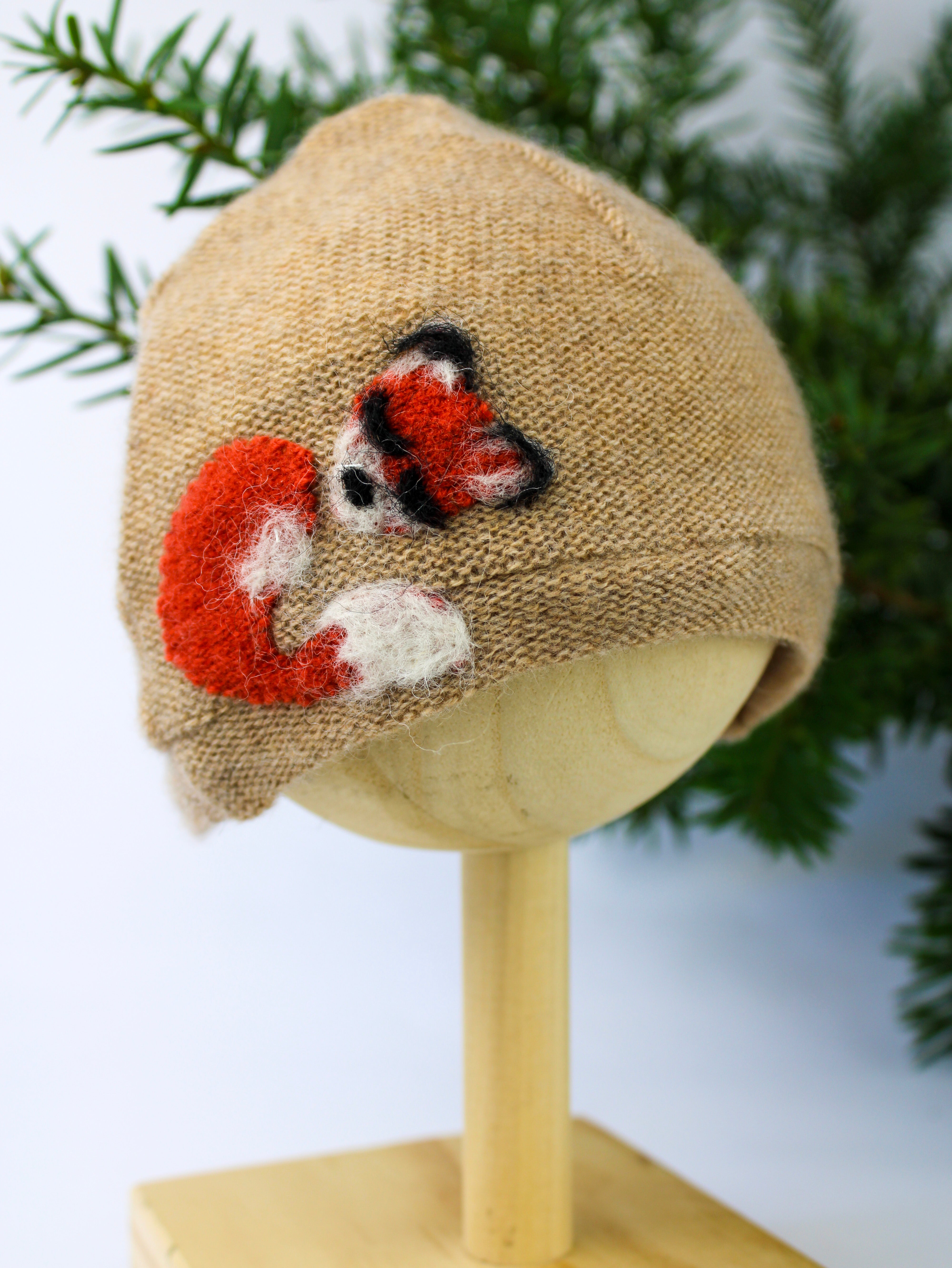 Sleeping Fox Cashmere Hat - Newborn