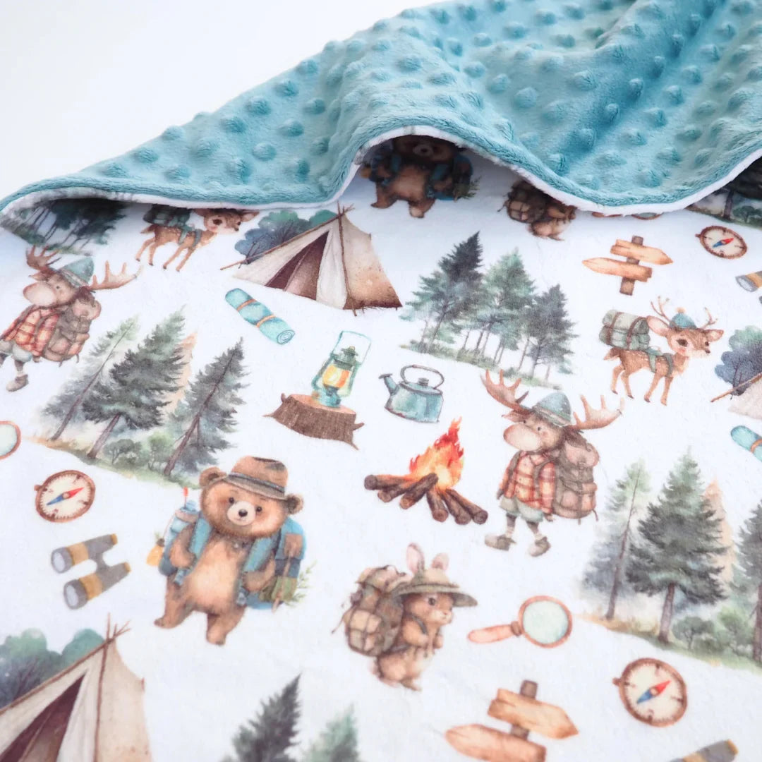 Baby & Toddler Minky Blanket - Let's Go Camping