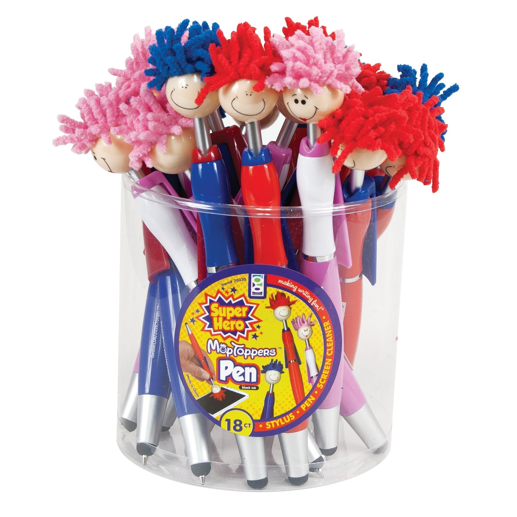 Super Hero Moptoppers™ Stylus Pens - 18 Per Tub