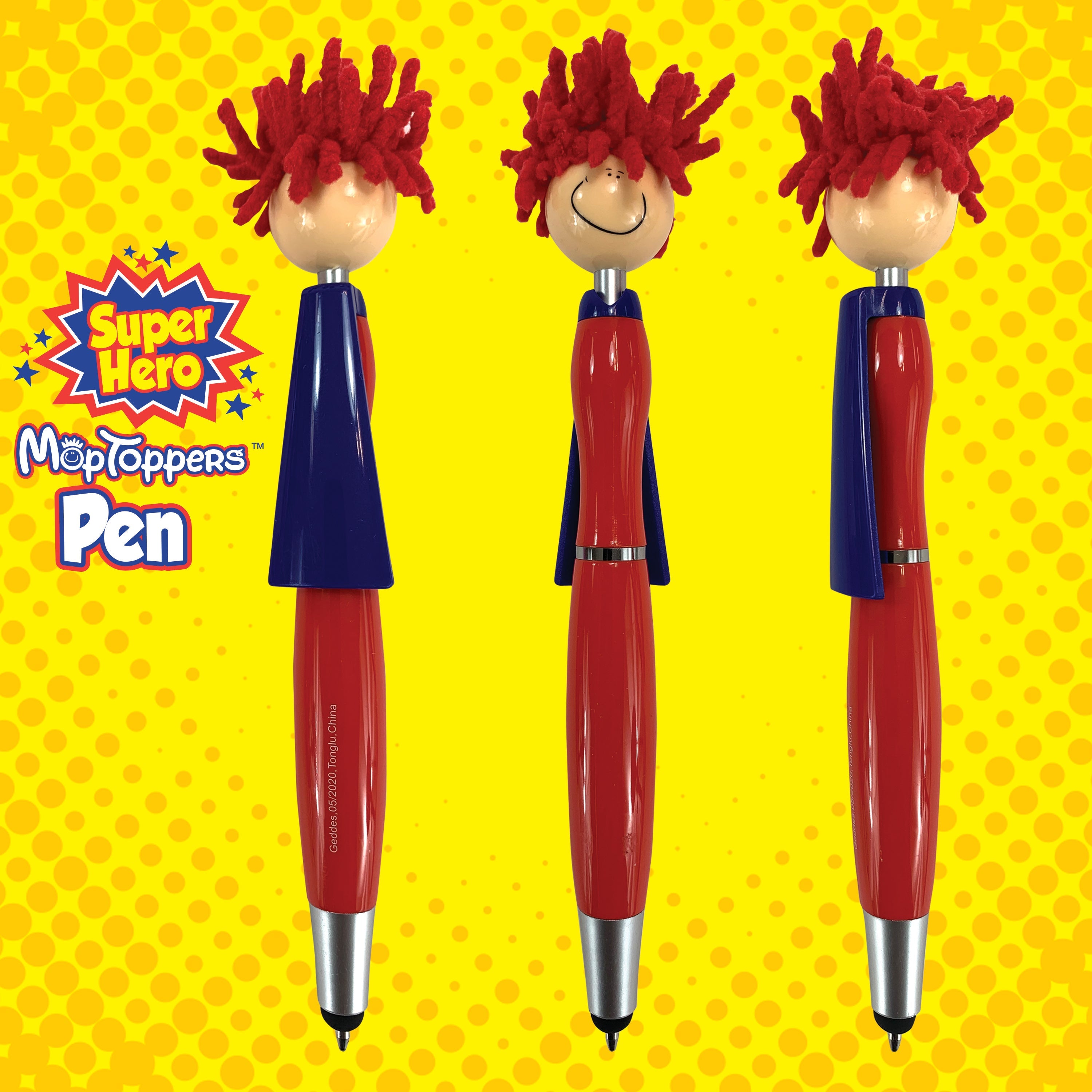 Super Hero Moptoppers™ Stylus Pens - 18 Per Tub