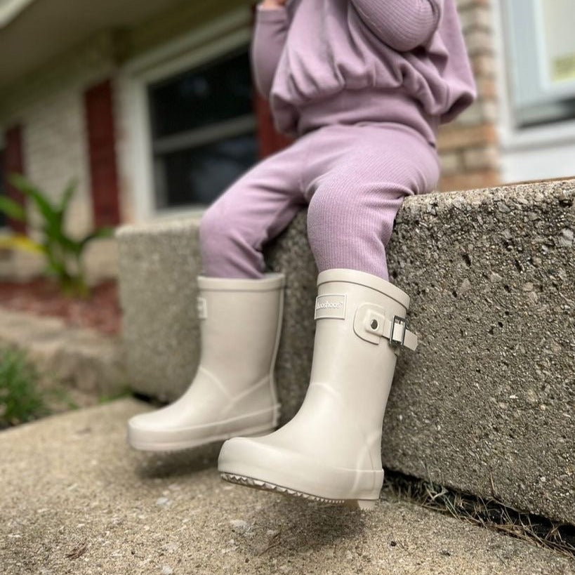 Toddler Rain Boots in Cream - Captain Peabody