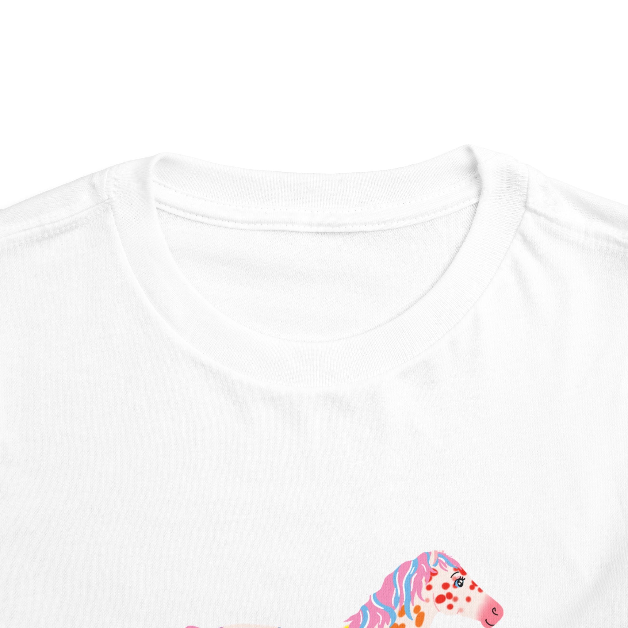 Rainbow On My Parade Horse Toddler Short Sleeve Tee Shirt