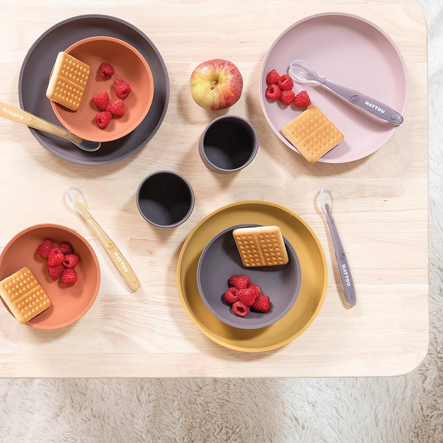 Nattou Silicone Children Tableware Set Of 4 Pieces