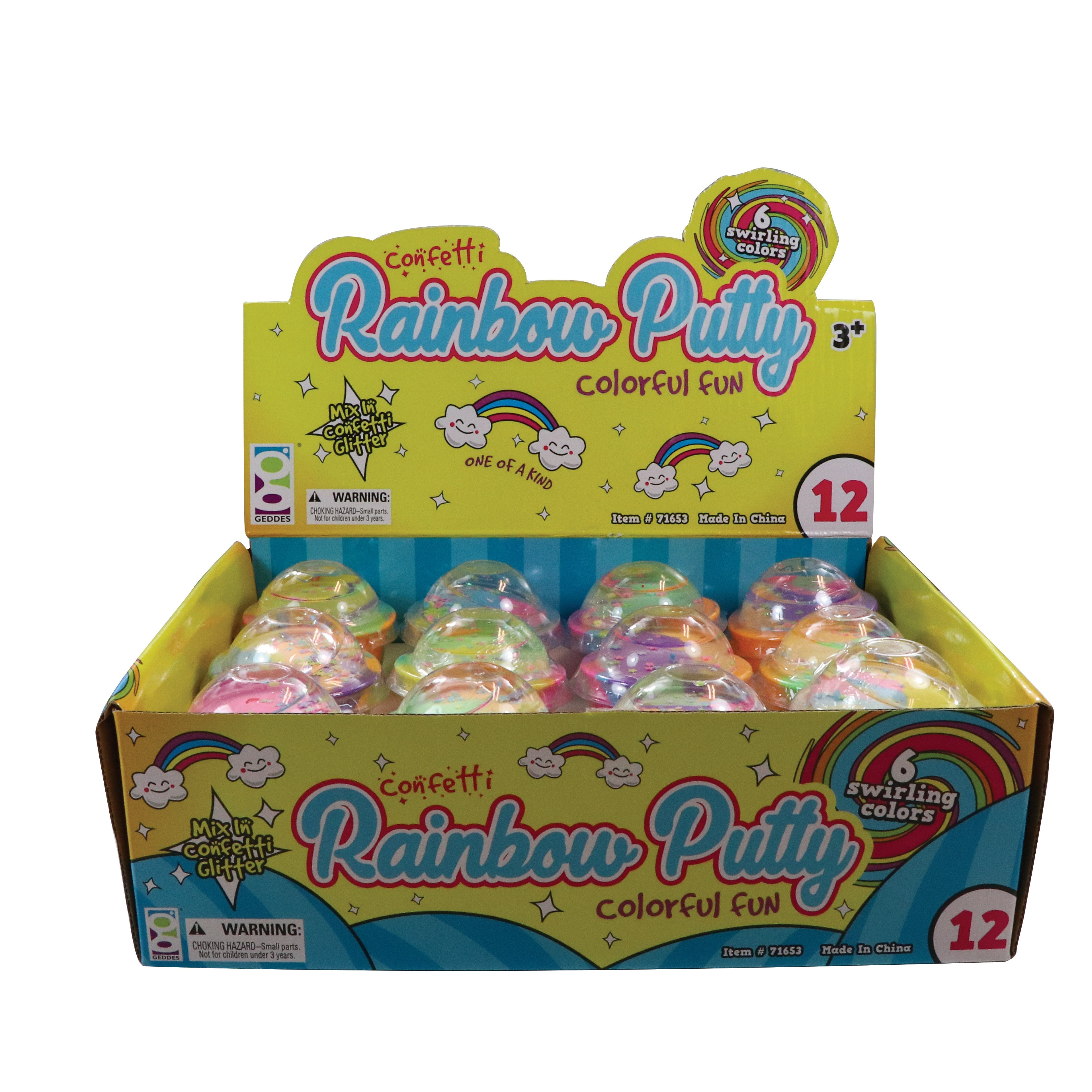 Confetti Rainbow Putty - 12 Per Display
