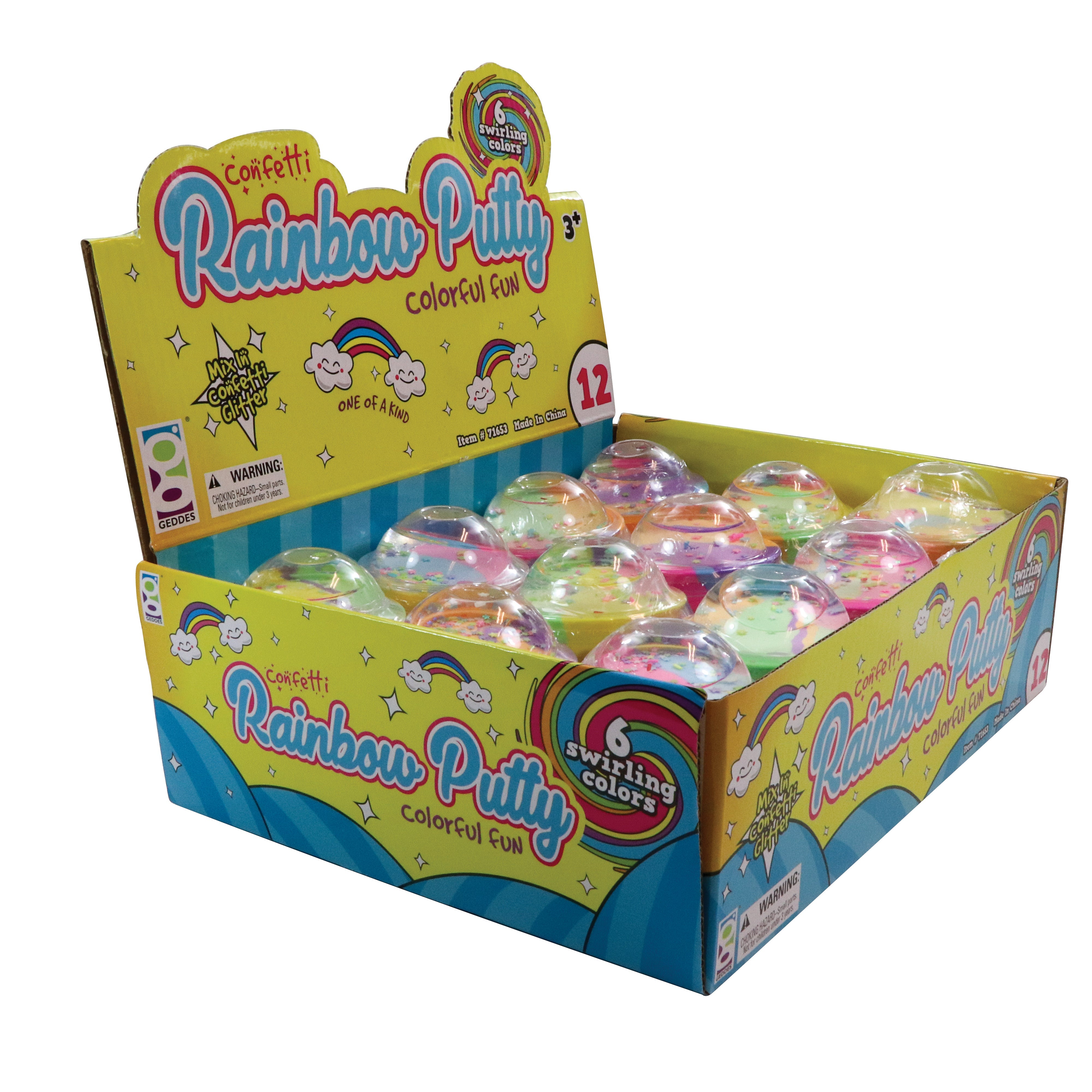 Confetti Rainbow Putty - 12 Per Display
