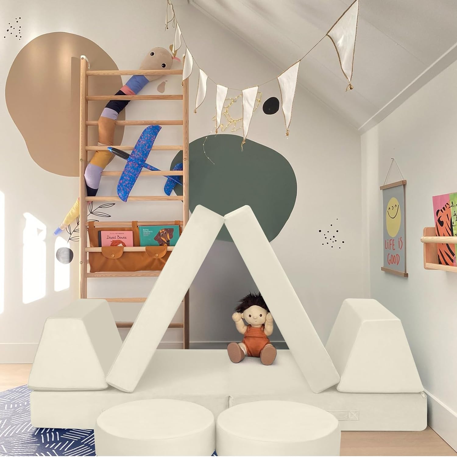 8-piece Kids Play Couch Solid Color