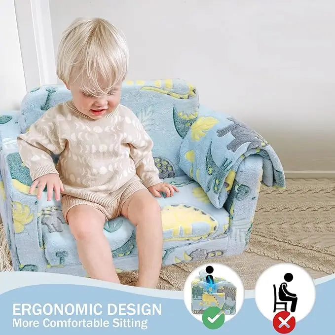 Children's Fold Out Sofa With Blanket -glowsofa