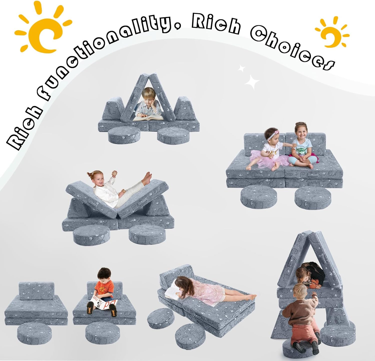8-piece Kids Play Couch|glowsofa