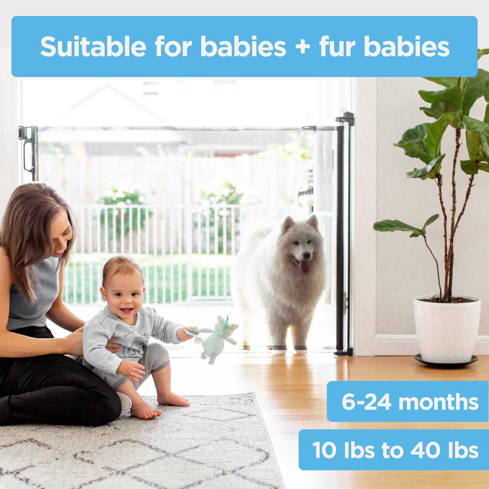 Retractable Baby Gate | 71" W X 41" H | Refurb | No Returns