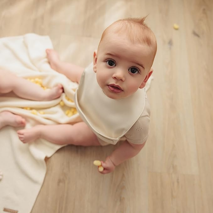 Modern - Set Of Soft Vegan Leather Easy Clean Bibs 9-18 Months By Bleu La La