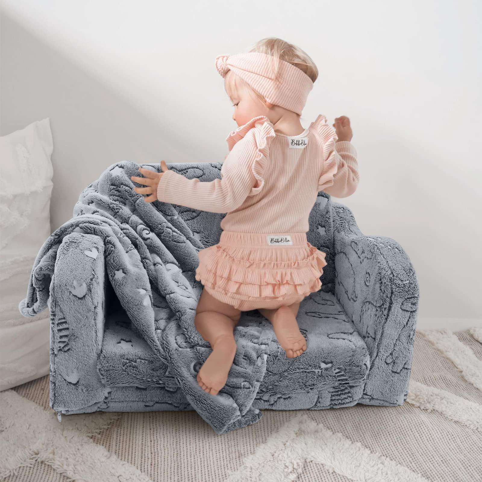 Children's Fold Out Sofa With Blanket -glowsofa