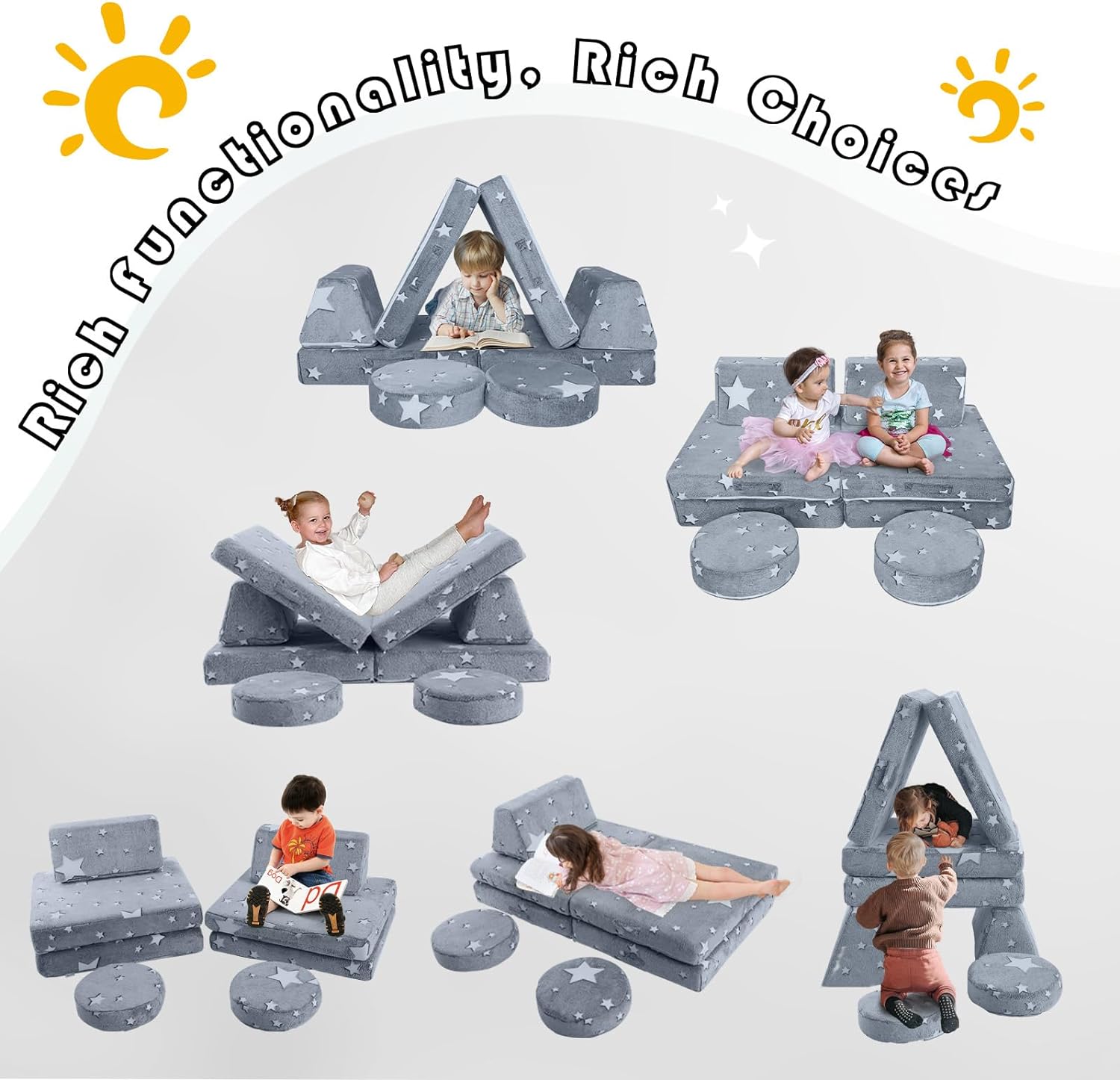 8-piece Kids Play Couch|glowsofa