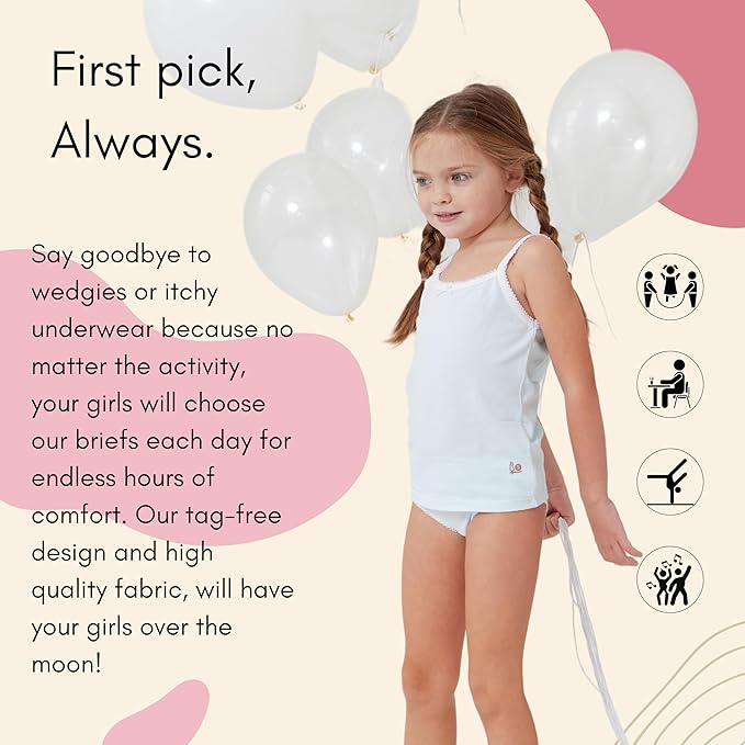 Feathers Girls And Toddler Underwear - Kids Underwear - Super Soft Cotton