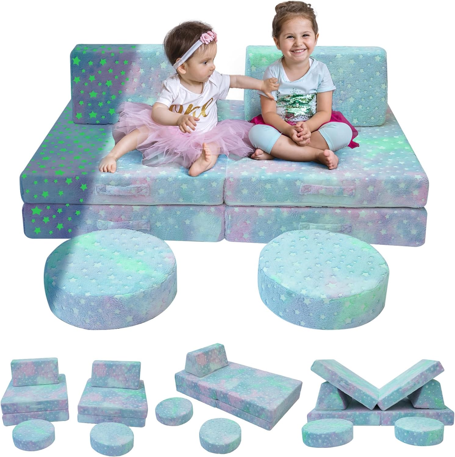8-piece Kids Play Couch|glowsofa