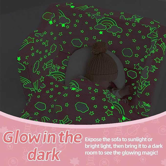 Children's Fold Out Sofa With Blanket -glowsofa