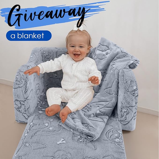 Children's Fold Out Sofa With Blanket -glowsofa