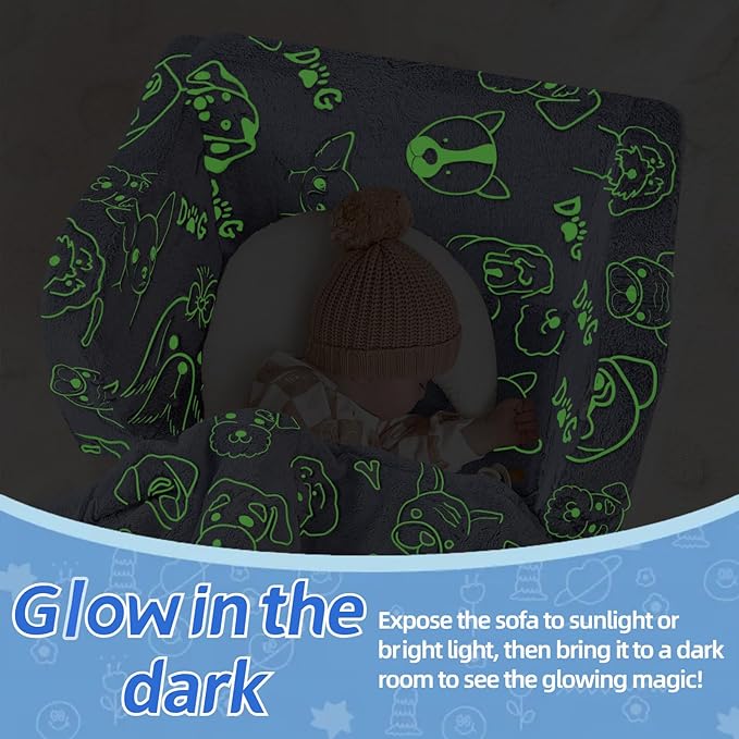 Children's Fold Out Sofa With Blanket -glowsofa