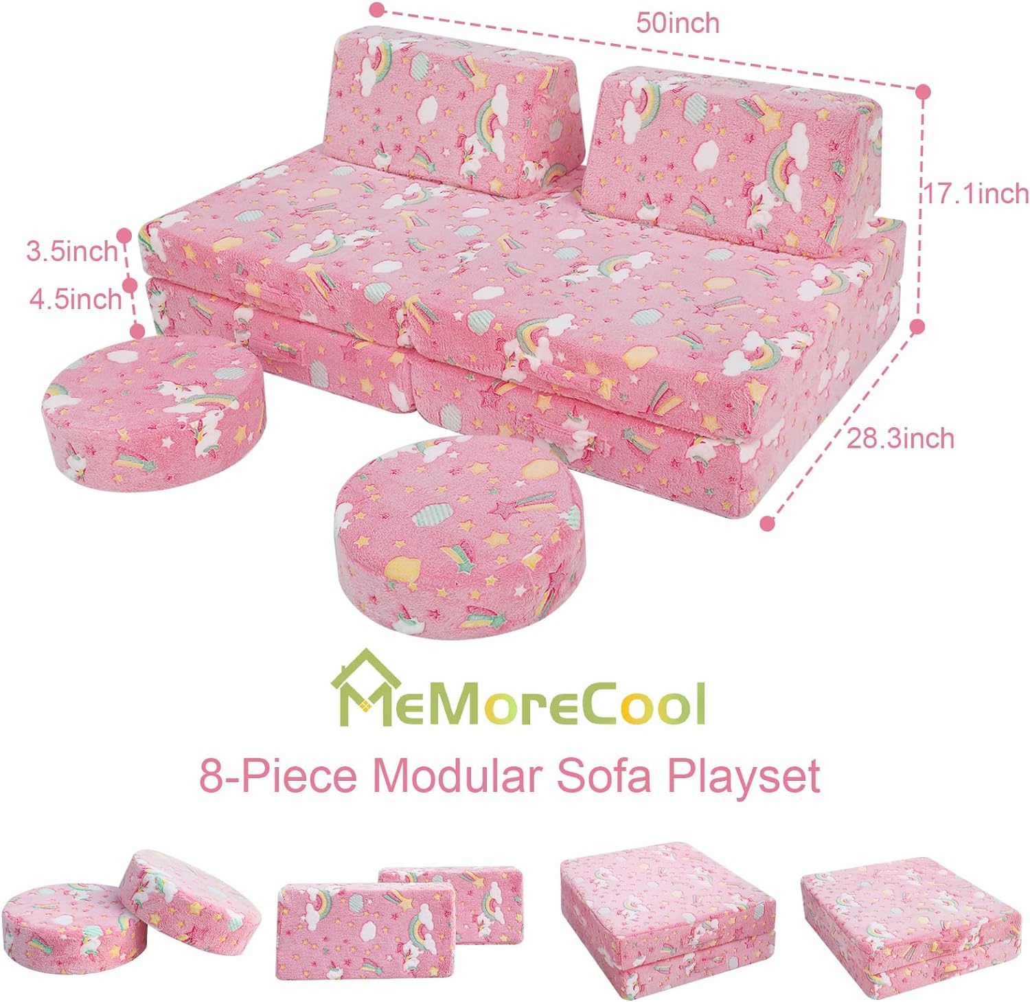 8-piece Kids Play Couch|glowsofa