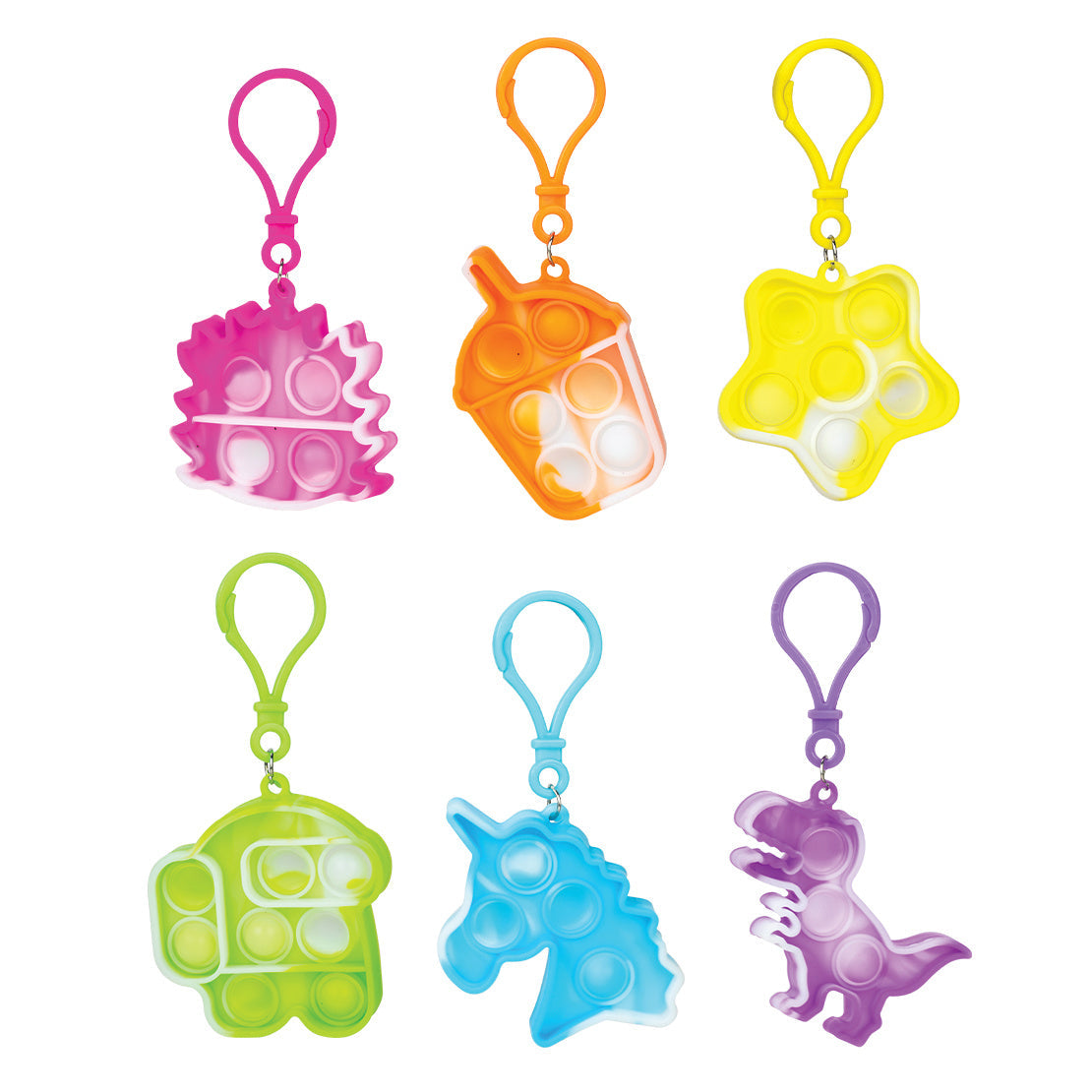 Fidget Poppers Keychain - 100 Per Bag