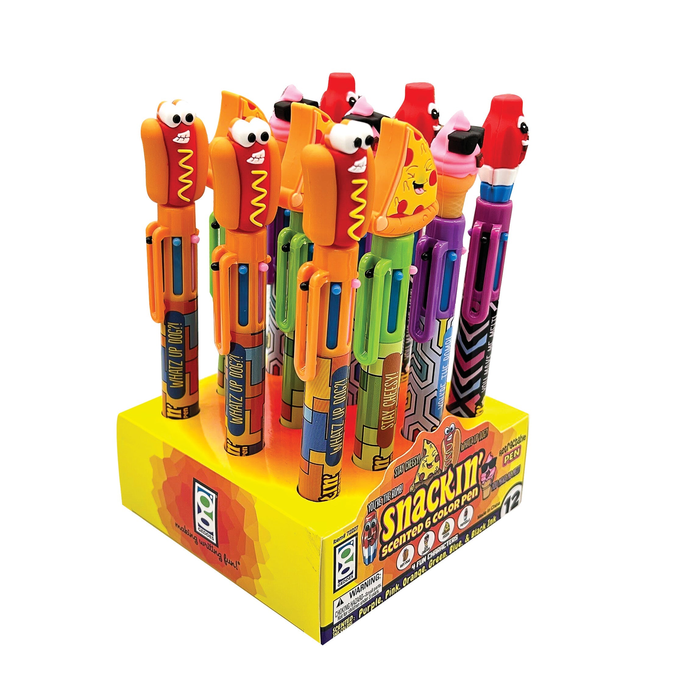 Snackin Scented 6 Color Pen - 12 Per Display