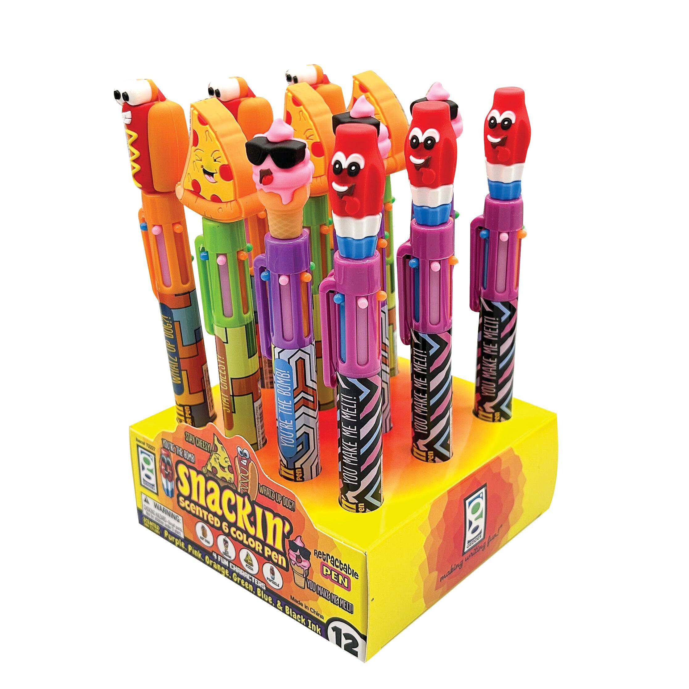 Snackin Scented 6 Color Pen - 12 Per Display