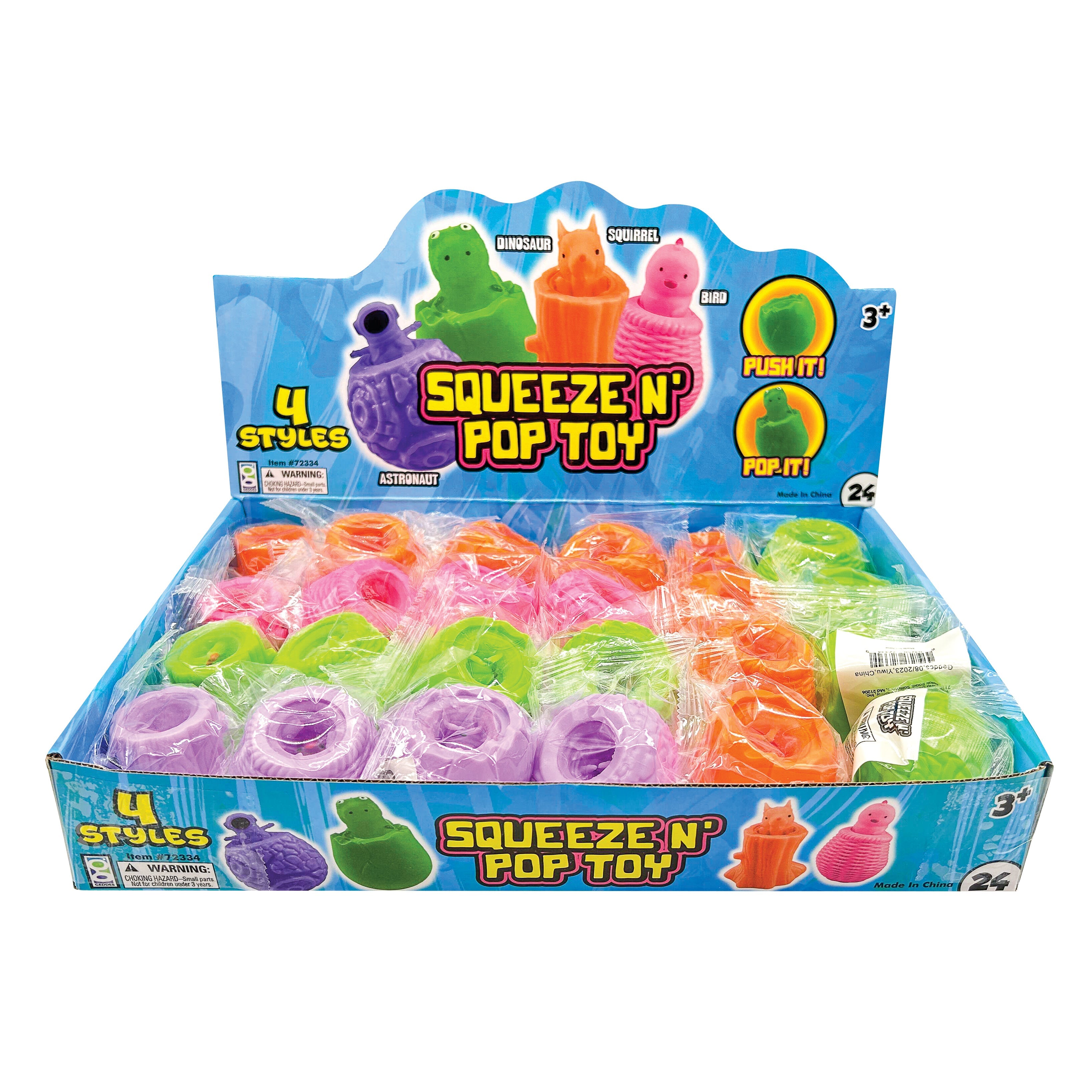 Squeeze ‘n’ Pop Toys - 24 Per Display
