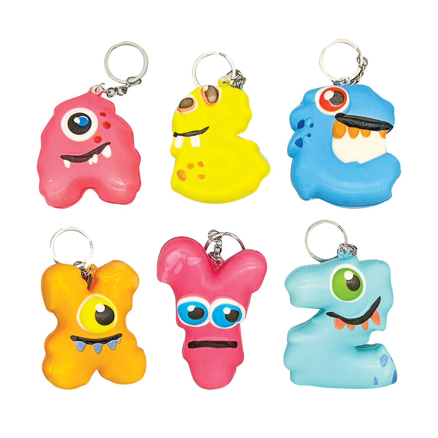 Squishy Alpha Monster Keychain - 26 Per Bag