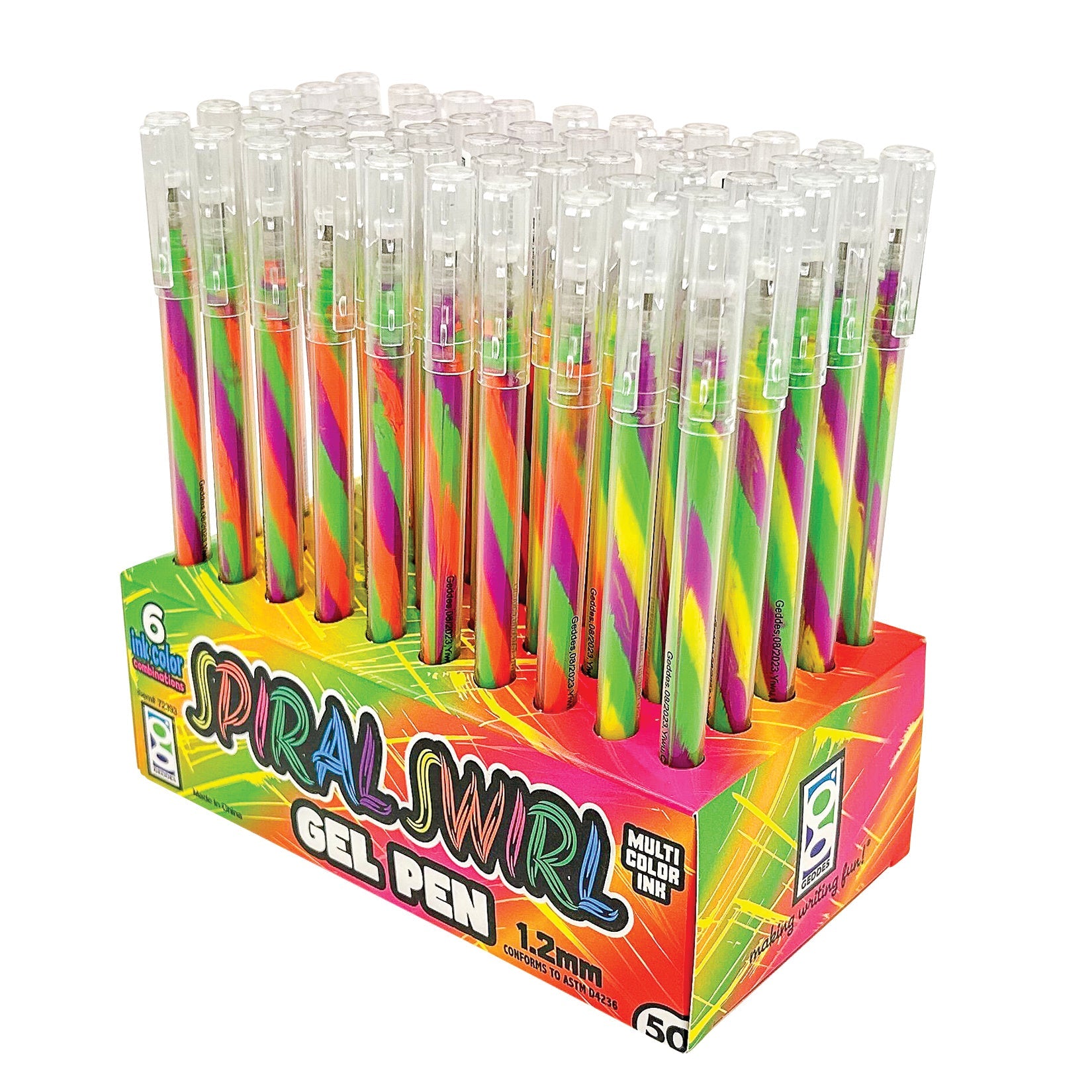 Spiral Swirl Gel Pens - 50 Per Display
