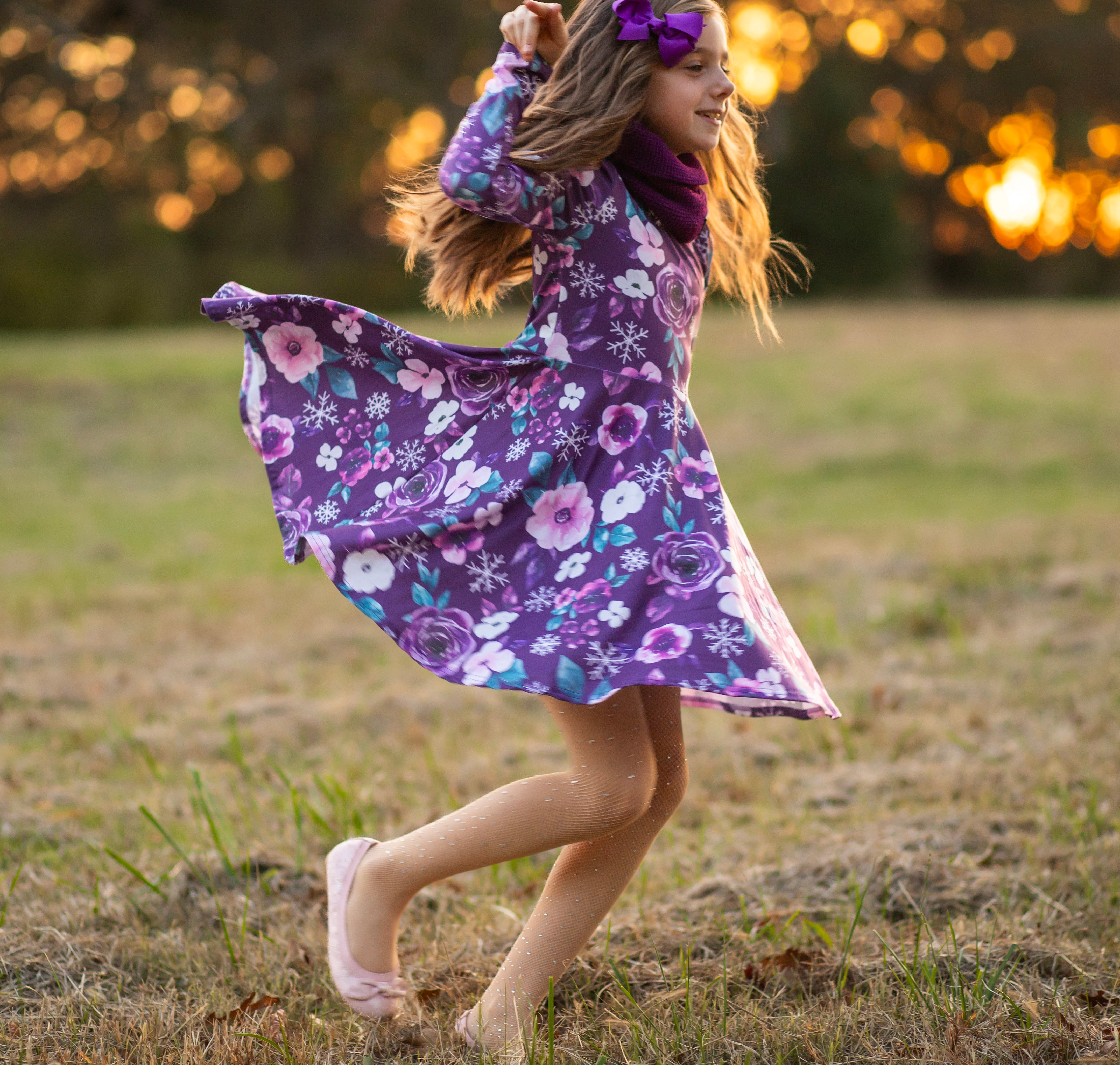 Purple Floral Snowflake