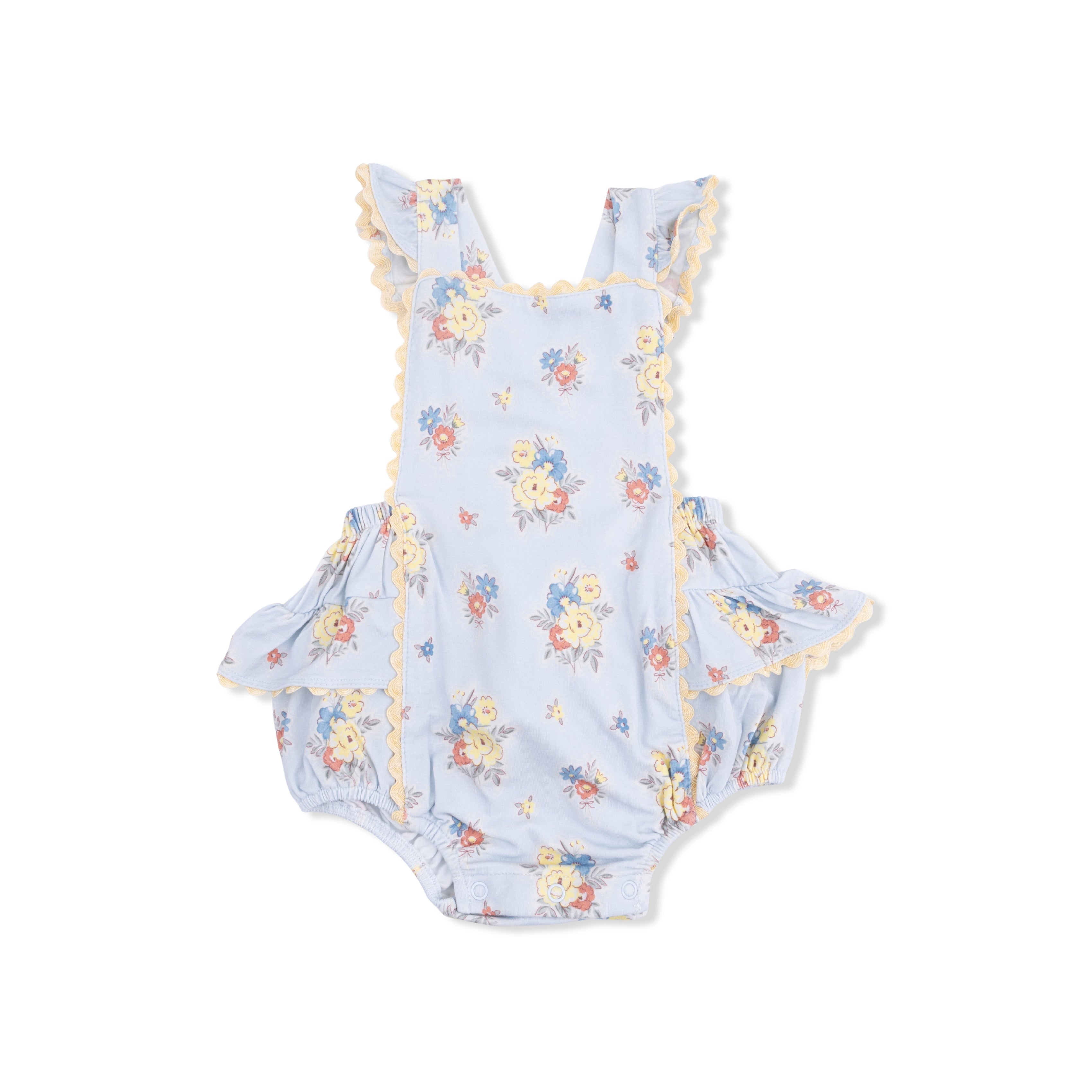 Country Stitch Floral - Ric Rac Ruffle Sunsuit