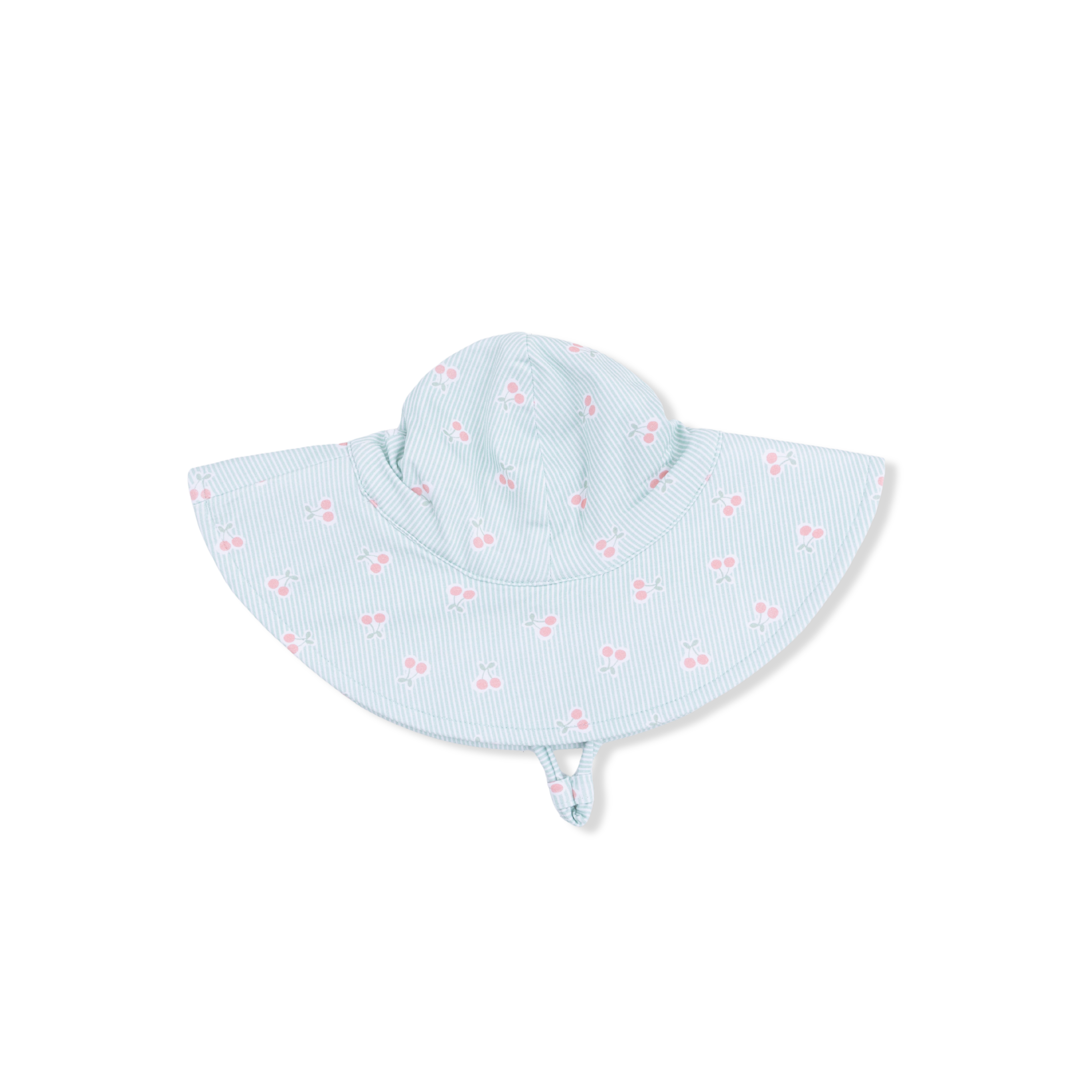 Tiny Cherry Stripe - Wide Brim Sun Hat