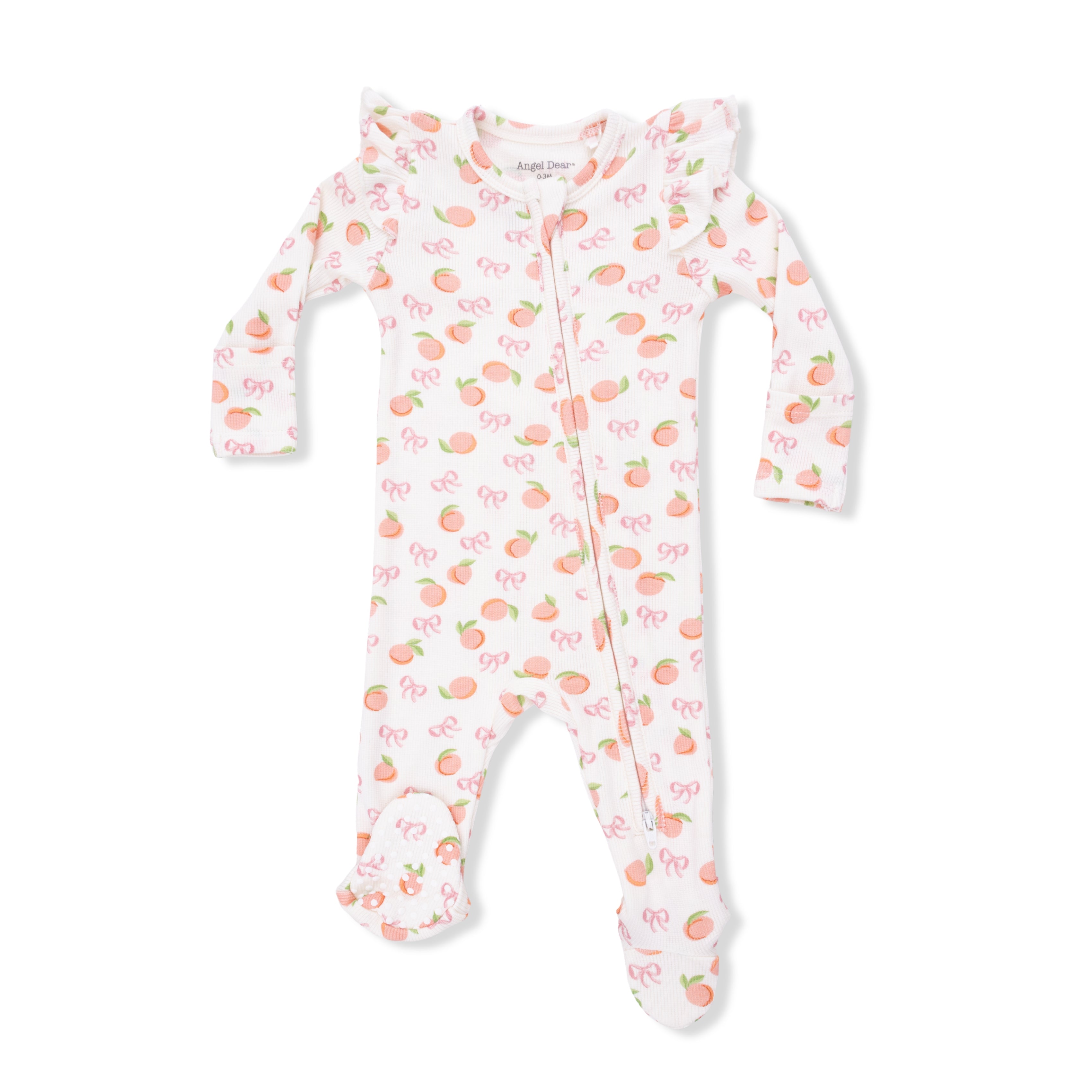 Little Peaches - 2 Way Ruffle Sleeve Zipper Footie