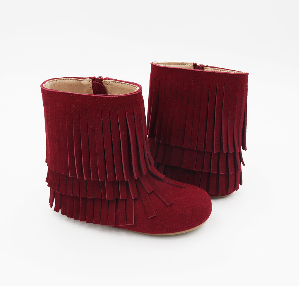 Kenzie Fringe 𝐁𝐎𝐎𝐓𝐒 - Wine (burgundy)