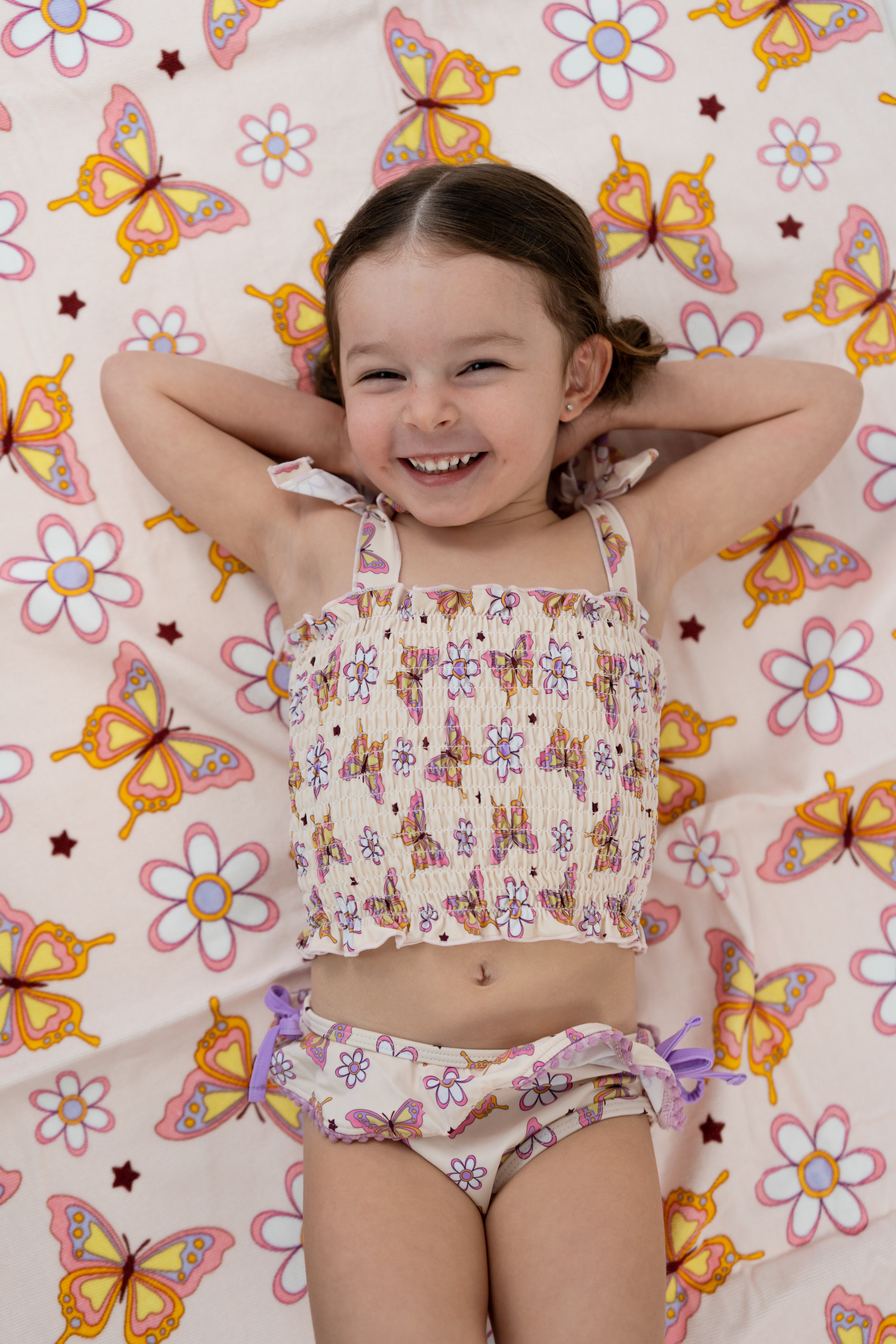 Blossomin’ Butterfly Dream Smocked Tankini Two Piece Swim Suit