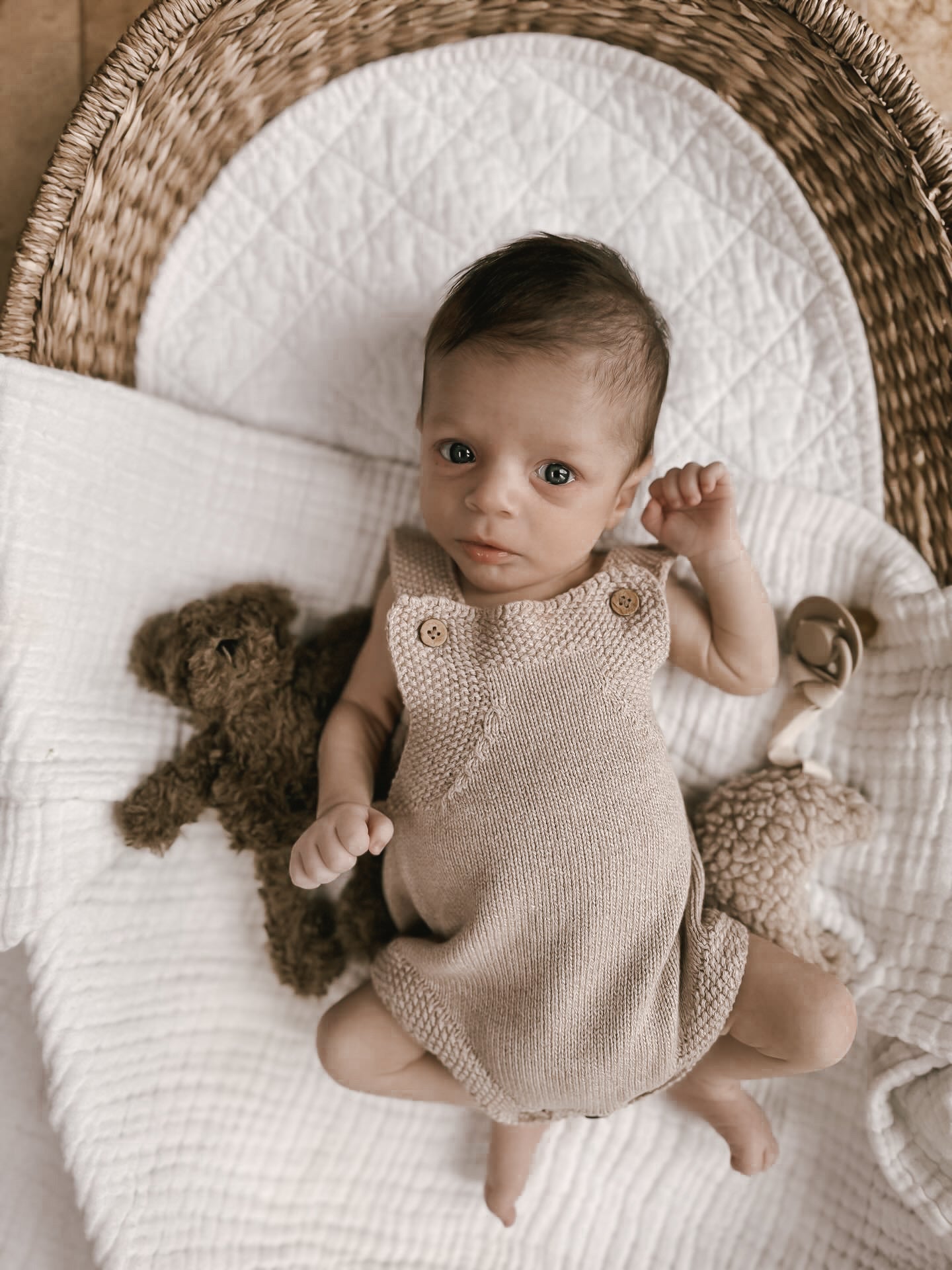 Novelty Knit Romper - Heather Beige