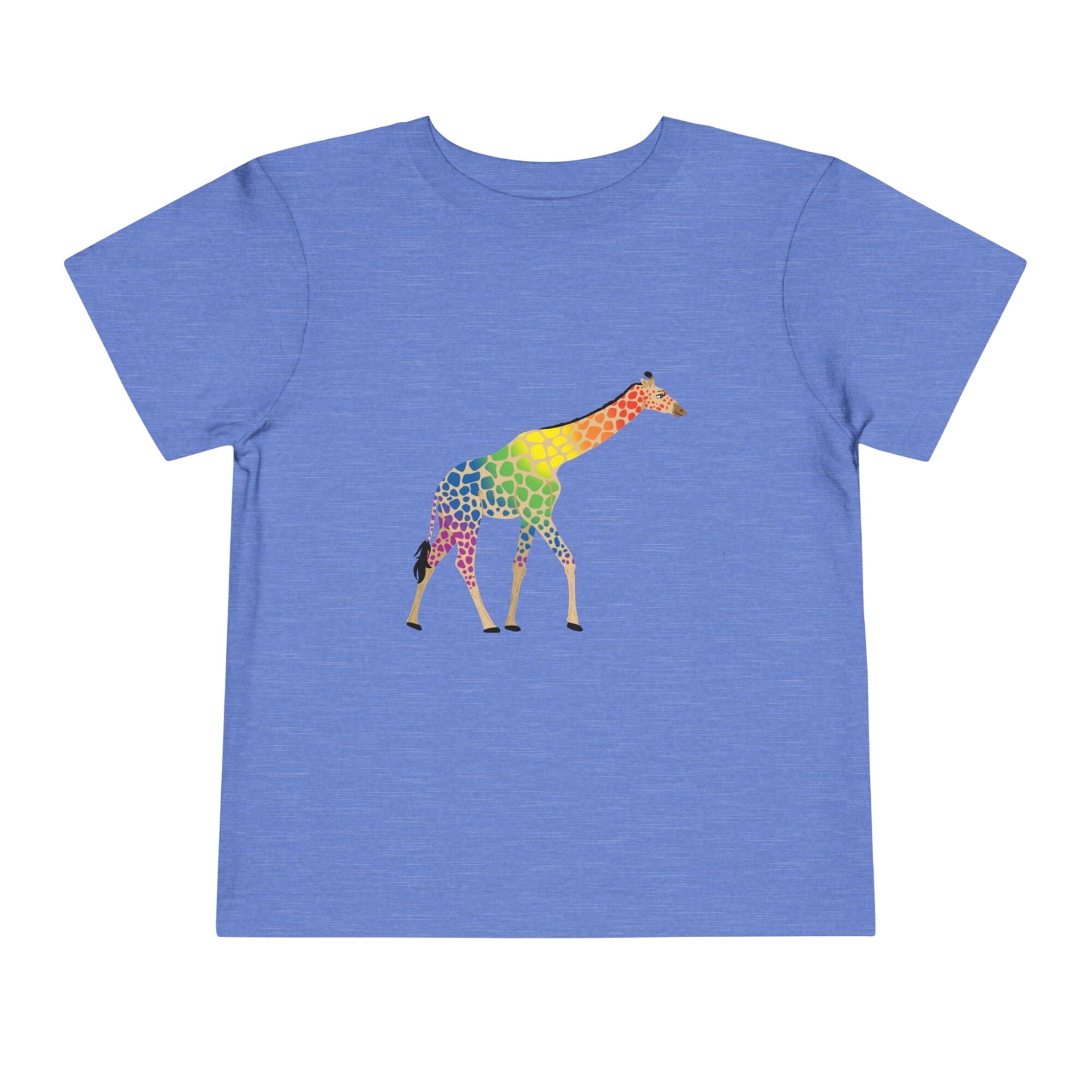 Rainbow On My Parade Giraffe Toddler Tee Shirt