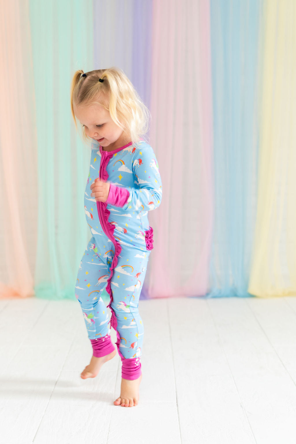 Sage Bamboo Ruffle Convertible Footie