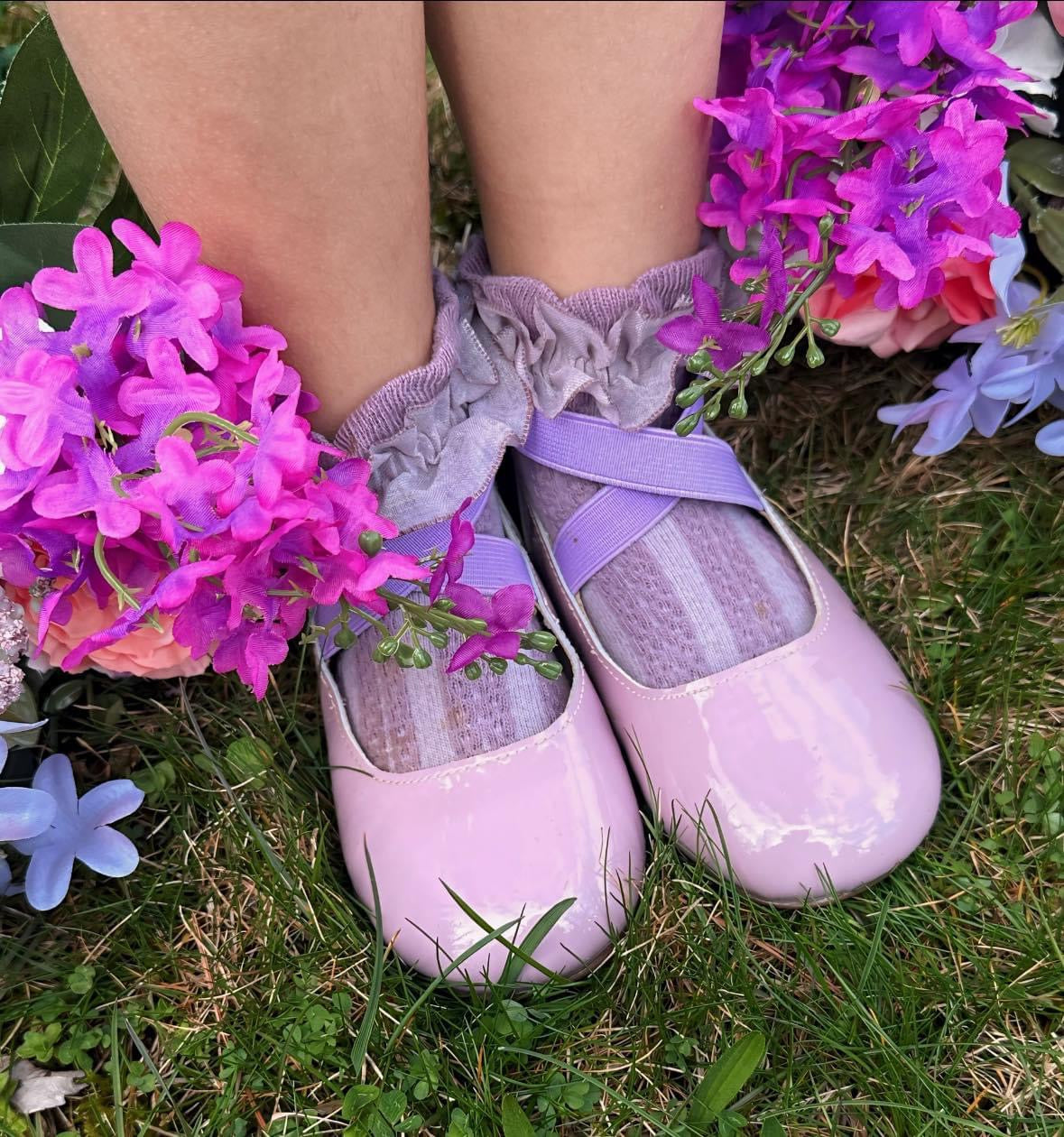 🌸link Organza Lace Short Socks - 4 Pairs