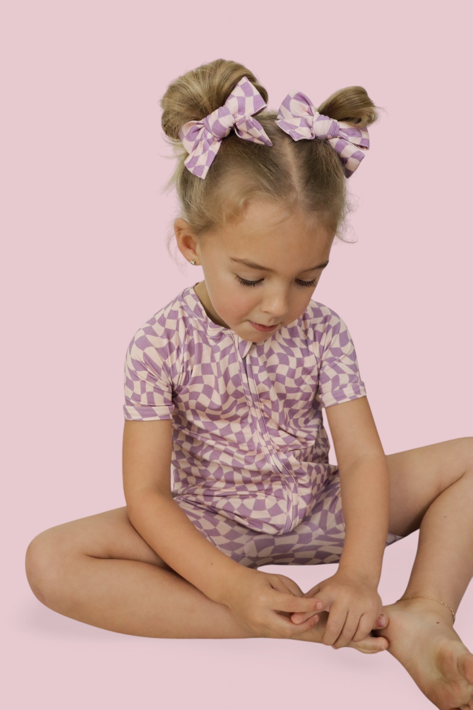 Plum Wavy Dream Bow Hair Clips