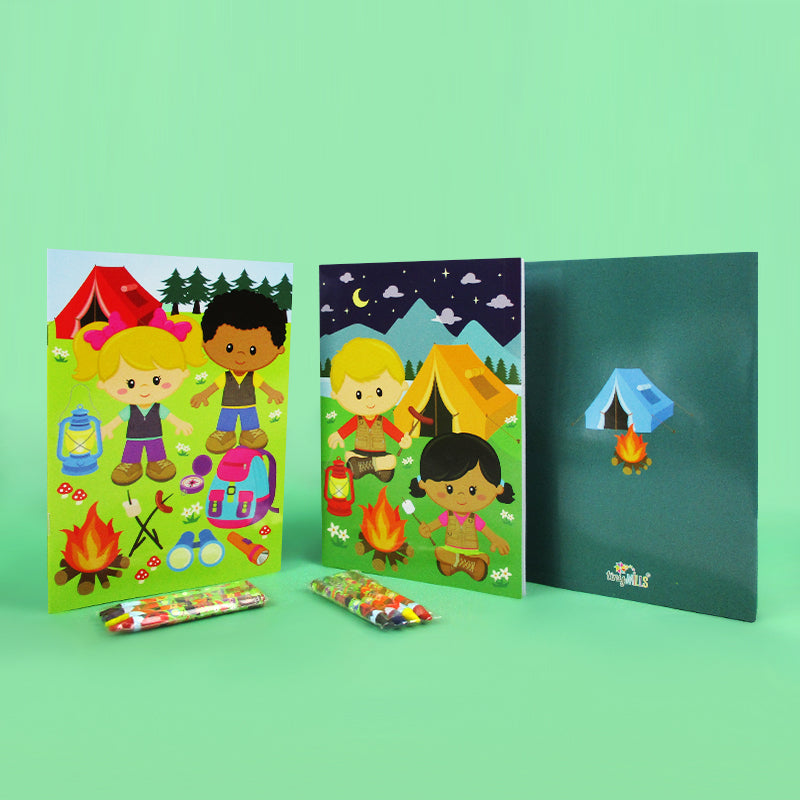 Camping Wilderness Coloring Books With Crayons Party Favors - Set Of 6 Or 12